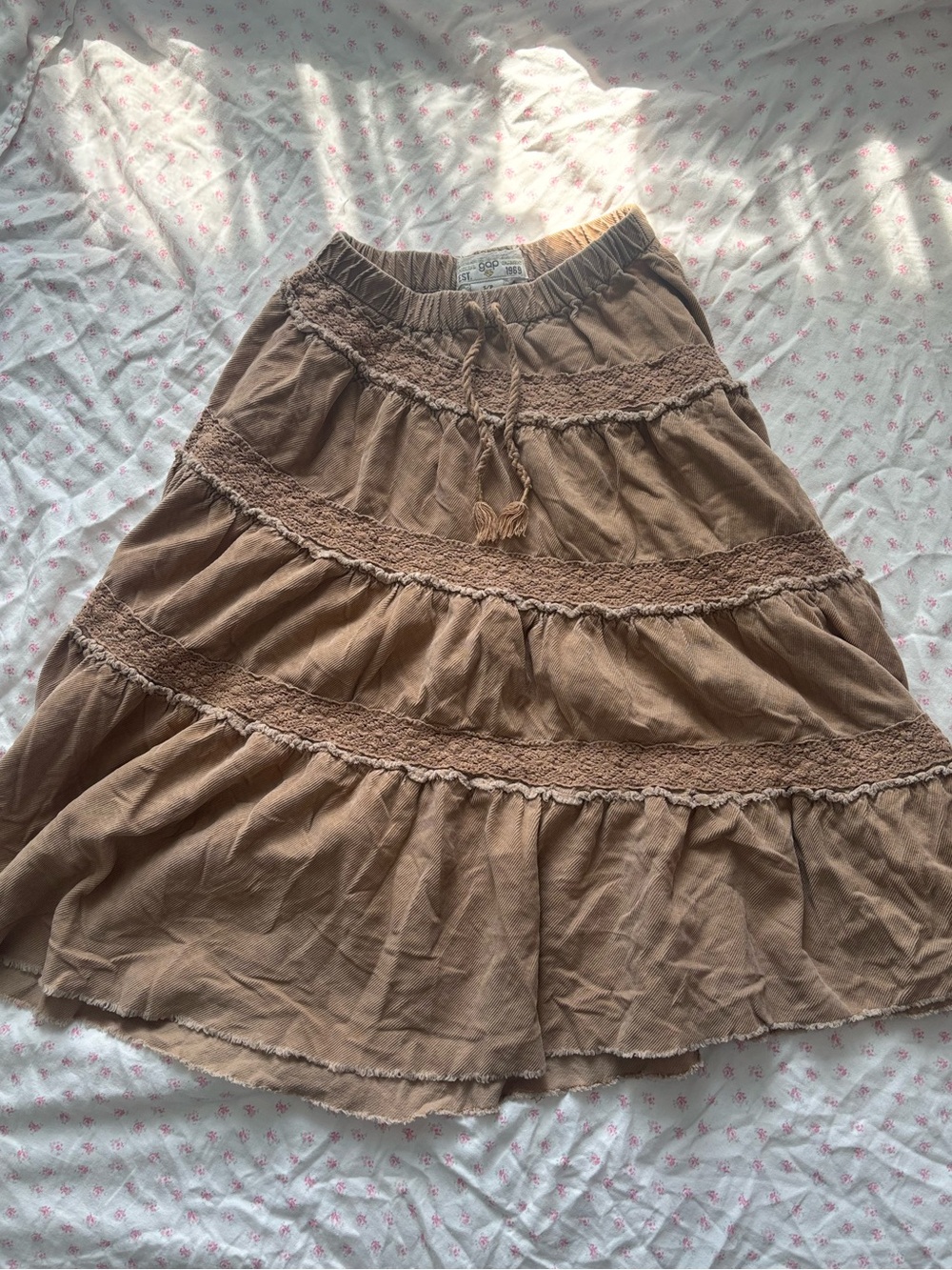 vintage gap boho midi skirt